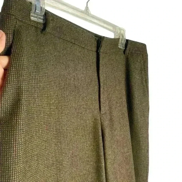 Lauren brown merino wool tweed fully lined straight leg trousers size 12 - Picture 6 of 11